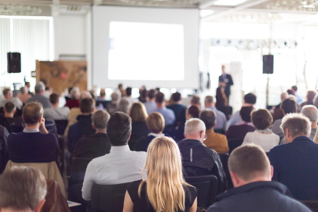 People having a seminar meeting